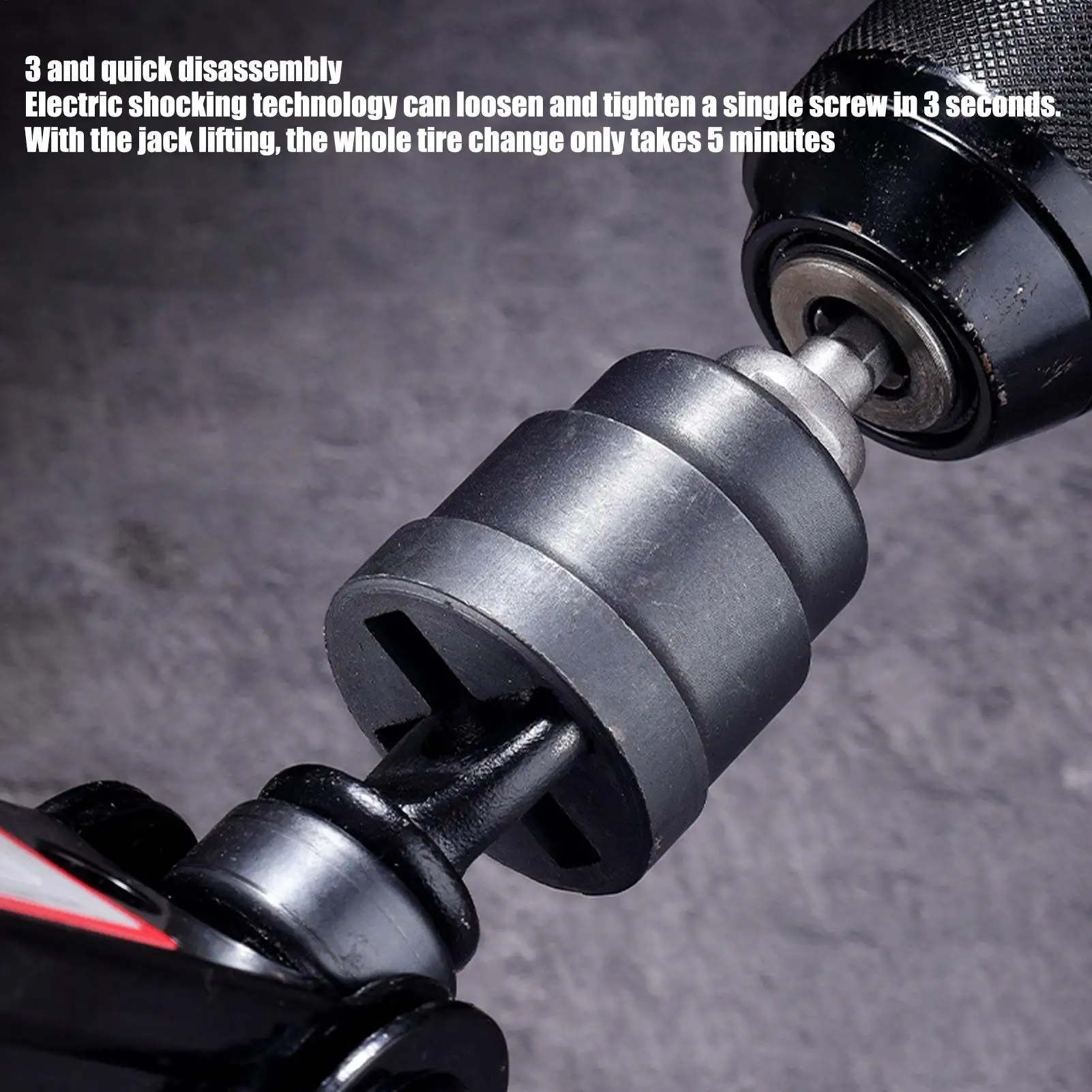 Scissor Jack Drill Adapter Car Scissor Jack Socket Heavy-Duty Tool Change Converter Rust-Resistant Accessories Attachment ﻿