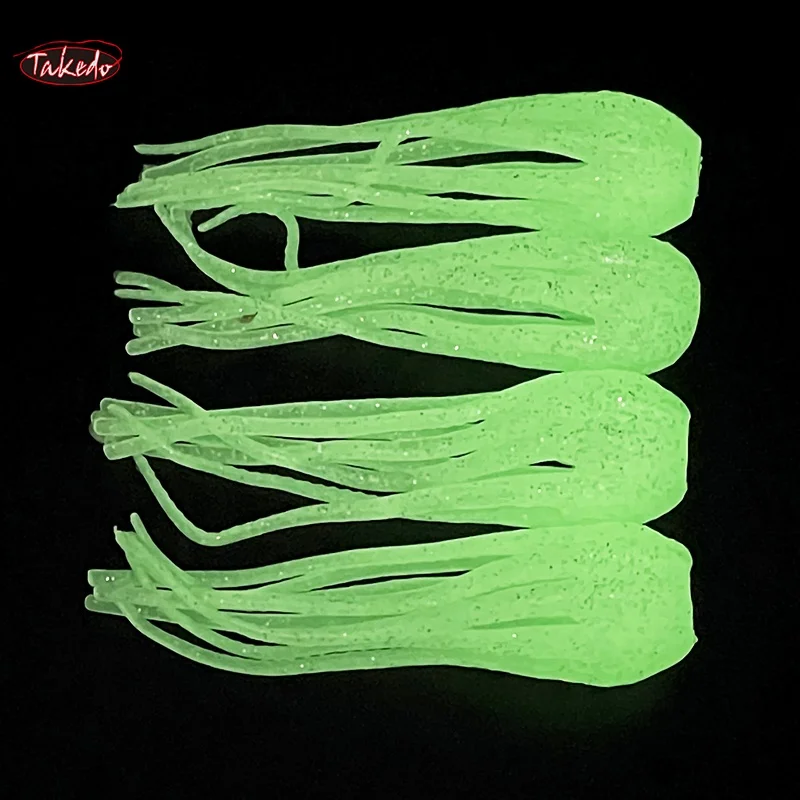 TAKEDO LG001 13.5CM 25G Replace Octopus Skirts Bait TPR Sea Fishing Tuna Shark Lures Trolling Squid Lure for Metal Jig Head