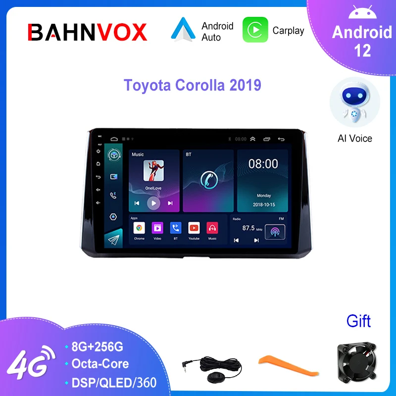 

9" Android 12.0 Car Radio for Toyota Corolla 2019 GPS Navigation 4G Carplay Multimedia Video Player Stereo Head Unit Screen 2Din