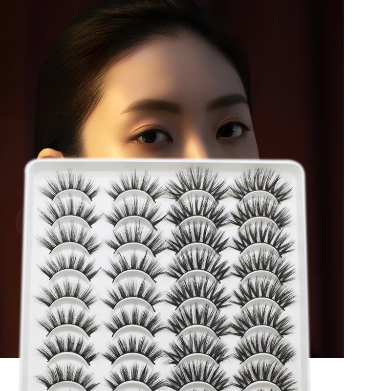 Faux Eyelashes Lifelike reuseable Handmade False lashes Multilayered Trendy Natural Soft Mink Eyelash Makeup Tools Bulk