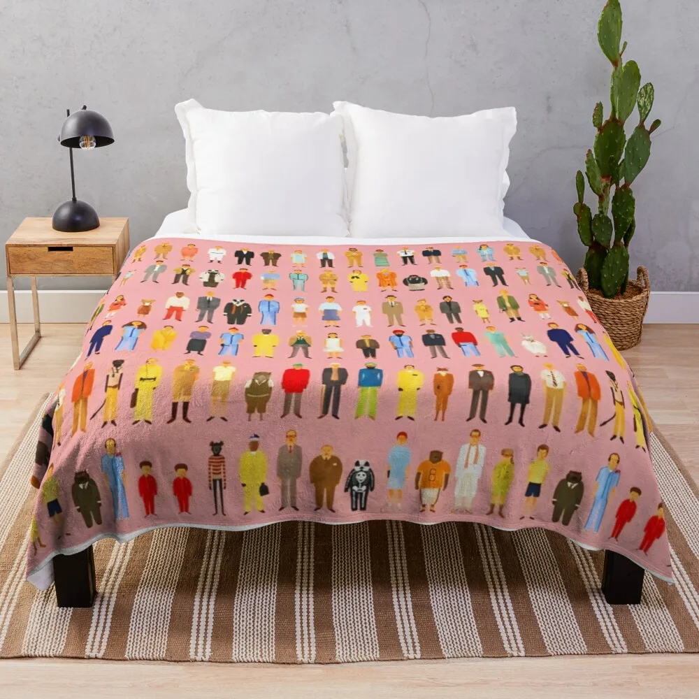 

Wes Anderson Movie Characters Throw Blanket Luxury Thicken Blanket Comfort Recieving Blankets Decorative Sofa Blanket