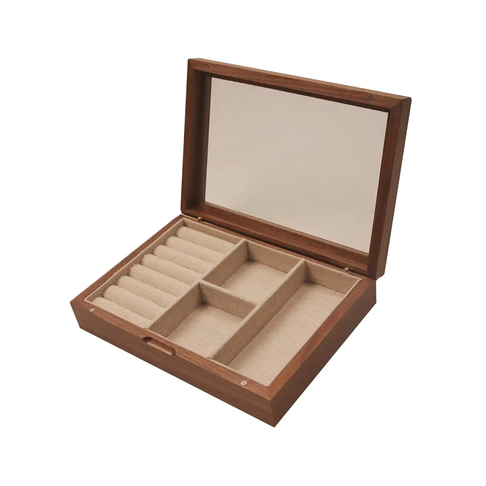 Jewelry Box Wooden Transparent Window for Women Girls Large Capacity Jewelry Storage Jewelry Display Case for Bracelets Earrings