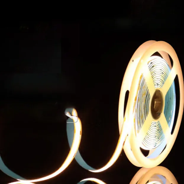 

Cob Strip Light 3500K Обустройство дома Фон Стена Потолок 480 Свет Низкое напряжение 12 В 24 В Светодиодная лента
