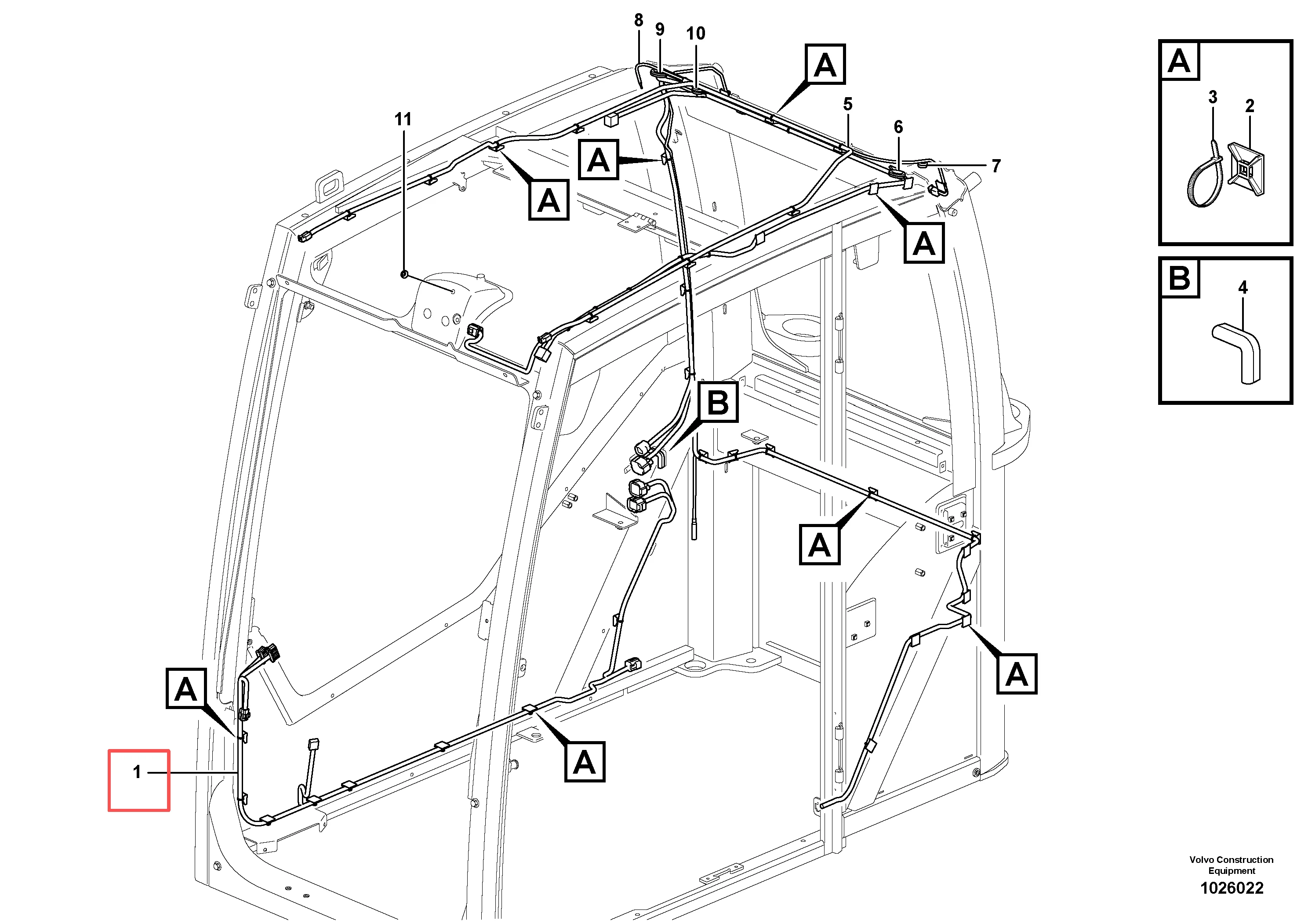 VOE15023541 Cable Harness for VOLVO EC235C EC140C EC140D EC160C EC160D EC180C EC180D EC210C EC220D EC235D EC240C EC250D EC290C