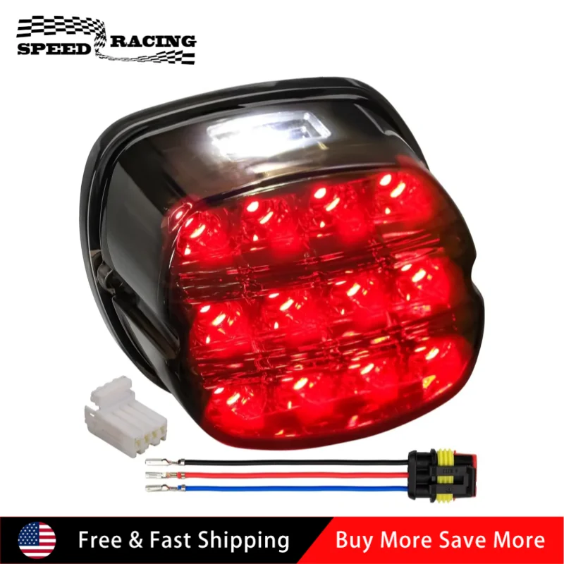 

LED Tail Light Brake For 2000-2017 FLST FLSTC FLSTF FLSTFB FLSTFBS FLSTSB 1999 XL883N XL1200CX XL1200N Xl1200NS XL1200V Black