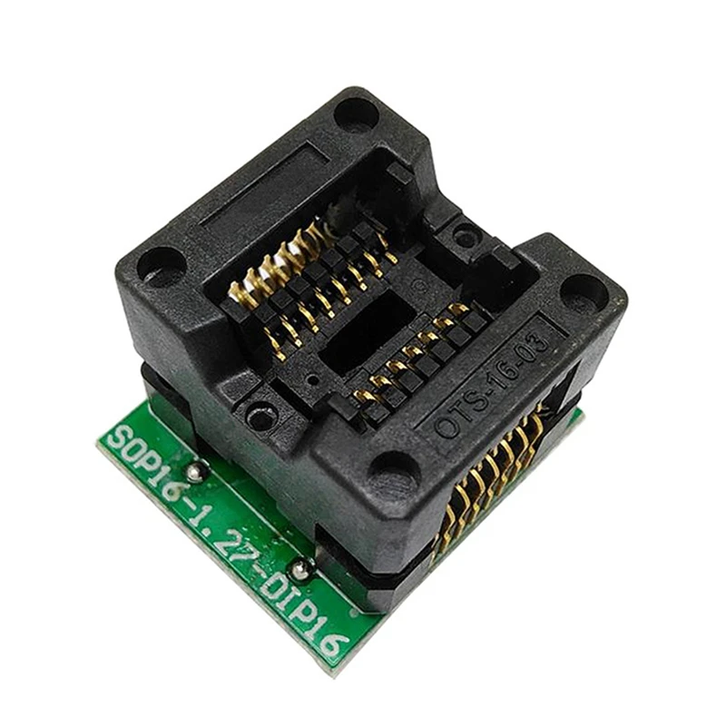 IC Programmer Adapter Socket 150Mil Chip Programmer SOP16-1.27 Adapter Socket To DIP16 Ots16-1.27-03