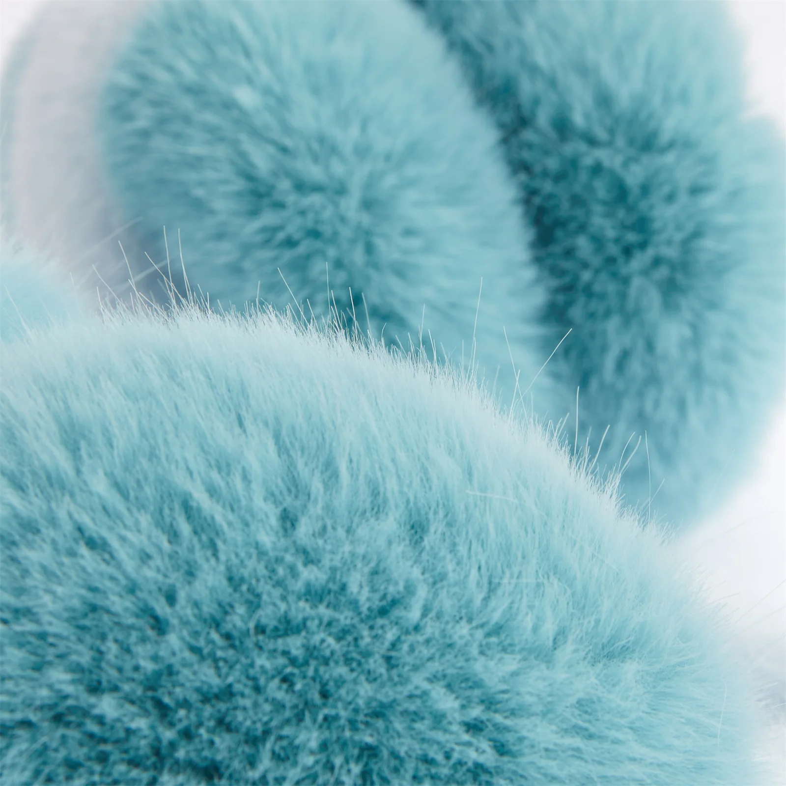 Moda céu azul macio earmuff popular homem mulher orelha muff de alta qualidade imitação pele coelho tímpano inverno acessórios natal