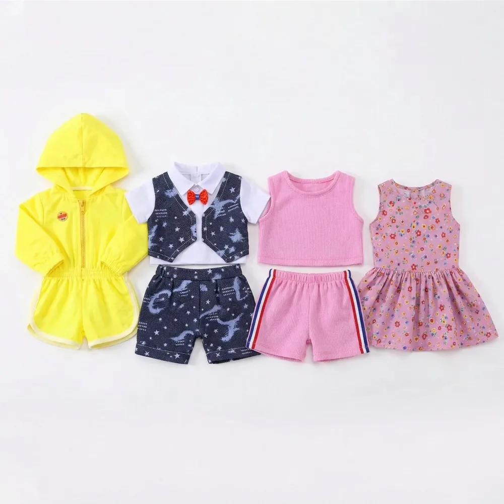 

4 шт. одежды для кукол 43 см, детские костюмы, ночная рубашка, хлопковые наряды в ассортименте, аксессуары для американских кукол 18 дюймов, модные подарки для девочек