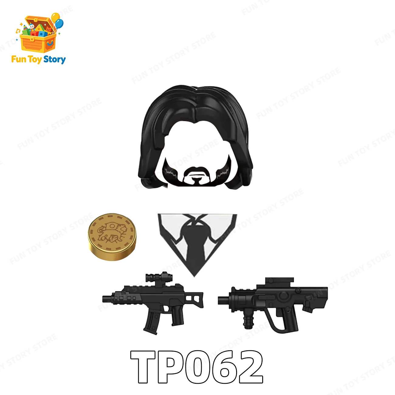 TP058-TP062 Toy Building Blocks, Assemble Puzzle Wick John Wick Gift for Film and Television Enthusiasts Collection