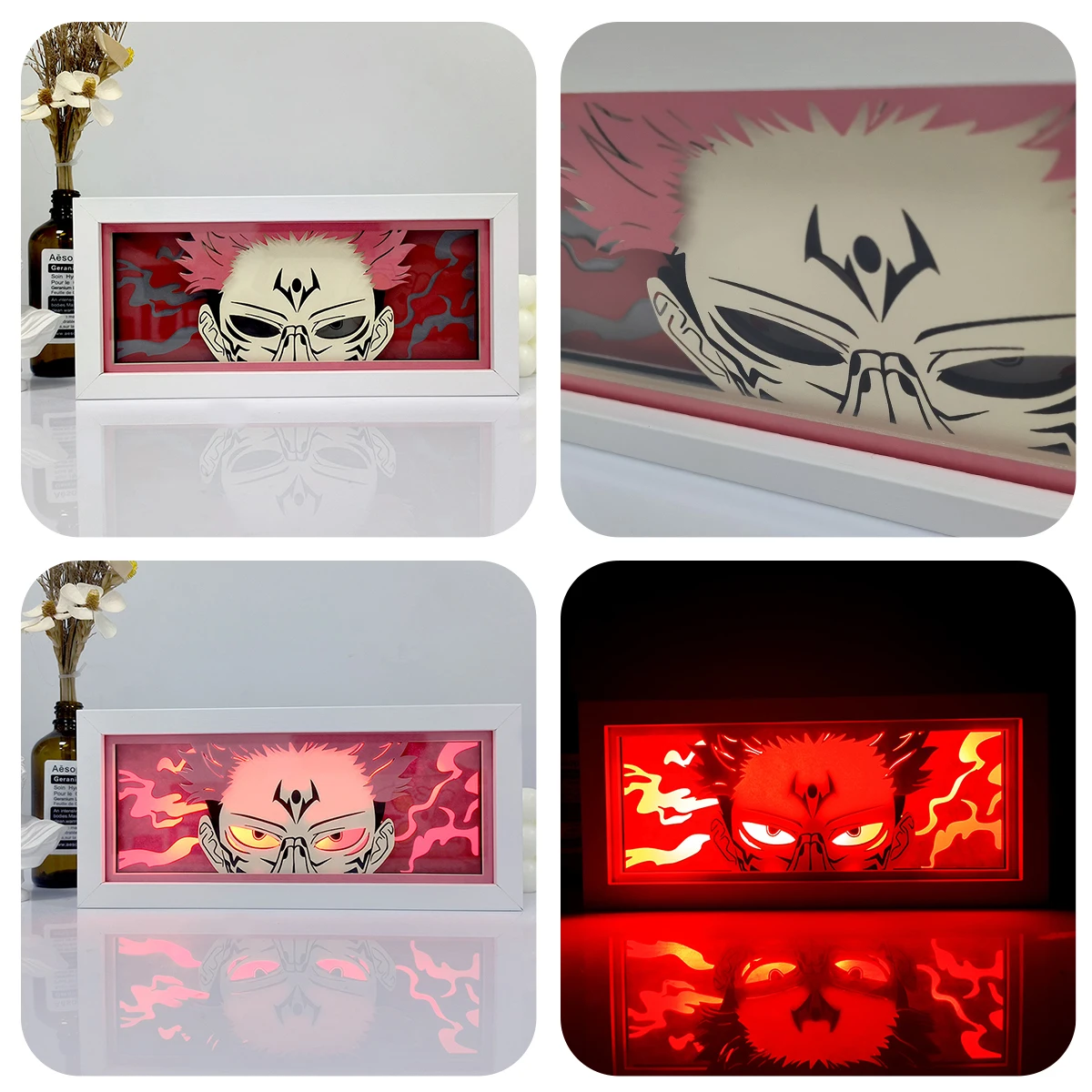 Anime Series Color Paper-Cut Light Remote Control Seven Color Change Party Room Cartoon Decoration Night Light