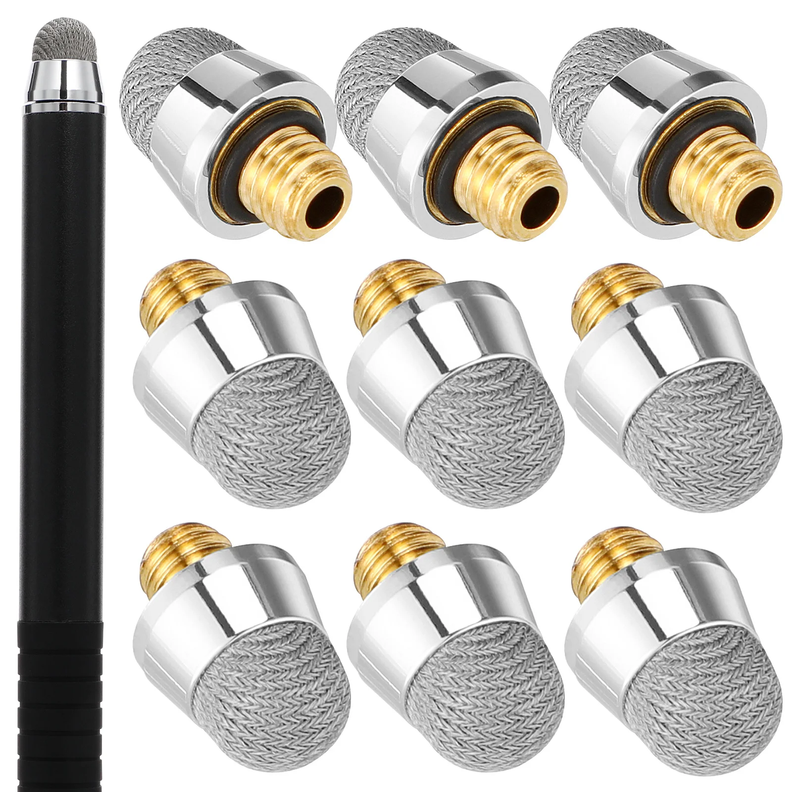 

10pcs Capacitive Stylus Replacement Tips 6.4Mm M5 External Thread Fiber Tips For Touch Screen Devices Screen Protection