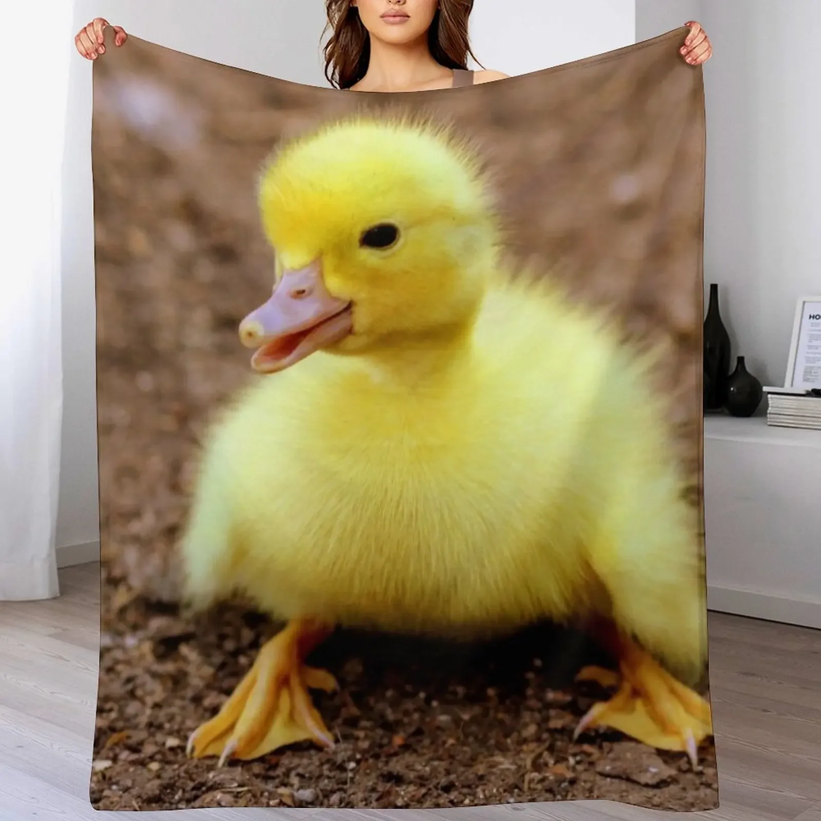 ANIMALS #62 - Adorable Yellow Duckling Throw Blanket Portable Lightweight Blanket for Travel Camping