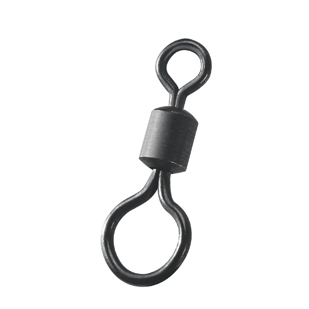 DNDYUJU 100pcs Carp Fishing Swivel Big Eye Rolling Swivels Matt Black Carp Quick Change Connector Fishing Hooks Lure Accessories