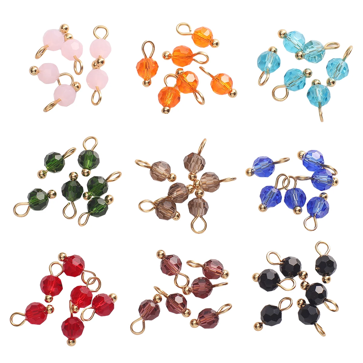 4mm 5pcs Glaskugel Perlen kleine Anhänger Perlen Vitalität einzigartige verstreute Perlen handgemachte DIY Schmuck Armbänder Ohrringe Zubehör
