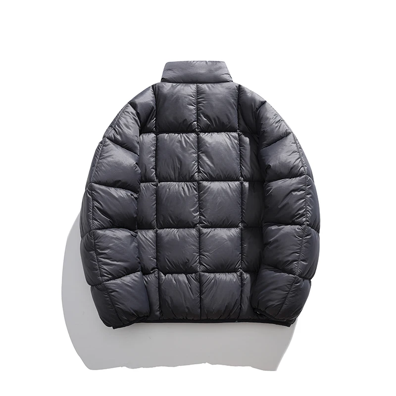 Winter Jackets for Men Windproof Stand Collar Casual Loose Puffer Jacket Man Thicken Warm Lattice Coats Male Outdoor Streetwear