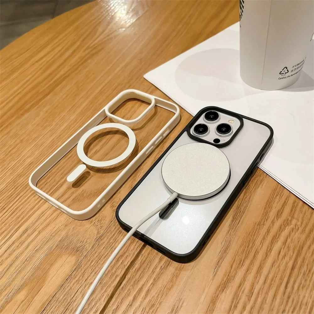 New For iPhone 16E 16 15 14 Plus 13 12 11 Pro X XR Max MINI 7 8 SE PLUS Luxury Magsafe Original Magnetic wireless charging Case