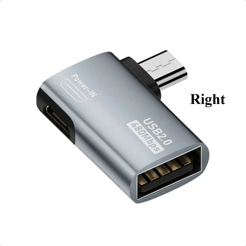 OTG  Adapter 4K 90 Degree Left Angle Powered Micro USB To USB 4K OTG Adapter For TV Tablet Fire TV Stick