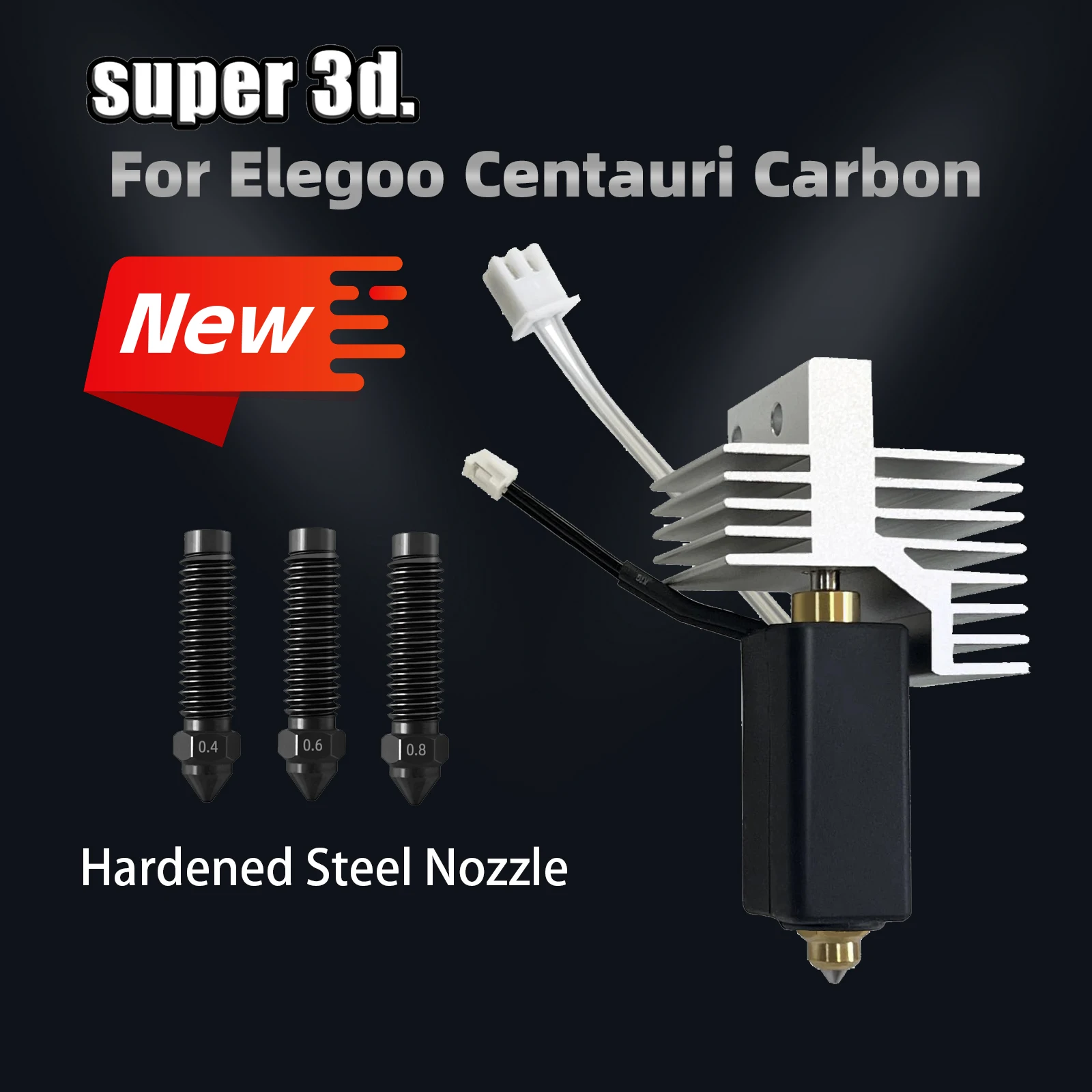 Upgrade Elegoo CC Hotend Assembled Extruder Hotend Kit for Elegoo Centauri Carbon Hot End / Centauri Nozzle 3D Printer Parts