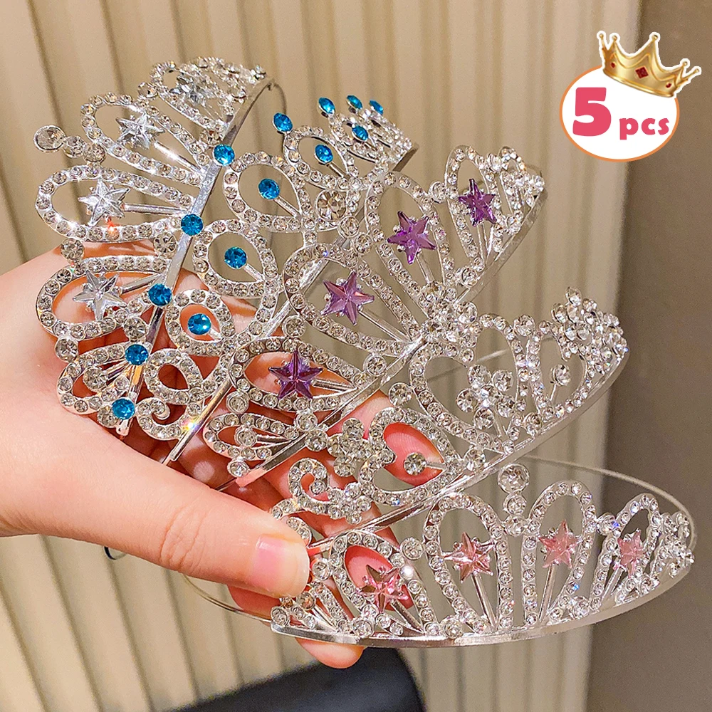 5-Pack Mixed High-End Party Show Crowns for Women Birthday Celebration Gifts Festival Performance Hair Accessories
