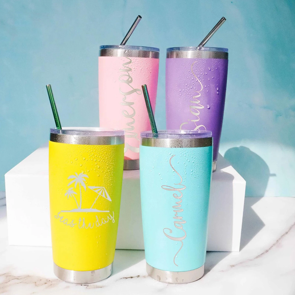 

Personalized 20oz Beer Tumbler, Custom Travel Mug, Laser Engraved Tumbler, Stainless Steel Mug, Insulated Tumbler, Beach Tumbler