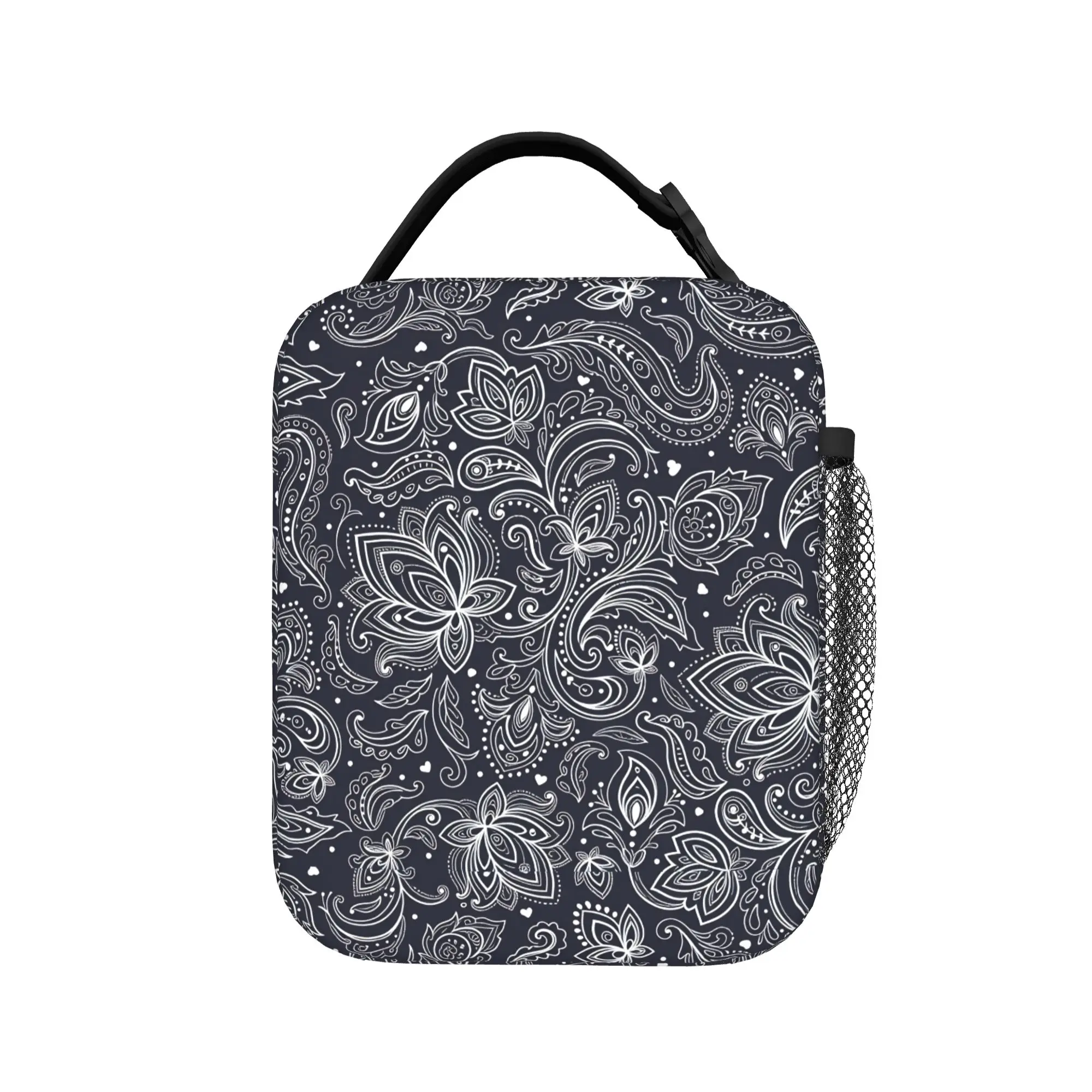 

Сумка для обеда с узором пейсли, повседневная сумка для обеда для мужчин, портативная изолированная сумка-холодильник для пикника, термосумка с принтом Оксфорд, сумки-тоут