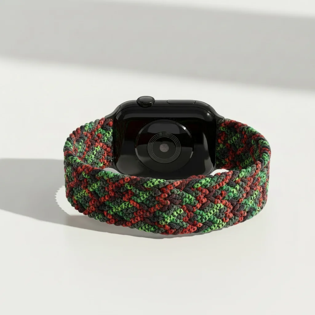 Pulseira Black Unity para Apple Watch 44mm 45mm 40mm 41mm 46mm, compatível com iWatch Series 11 10 9 7 SE Ultra 3, modelo Braided Loop Strap.
