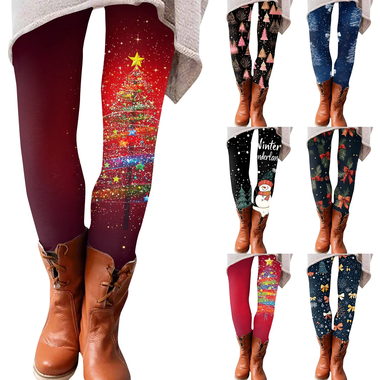 

Printed Elastic Soft Leggings Casual Home Sleeping Pants Women'S Fashion Leggings Christmas Patterned Leggings Navidad