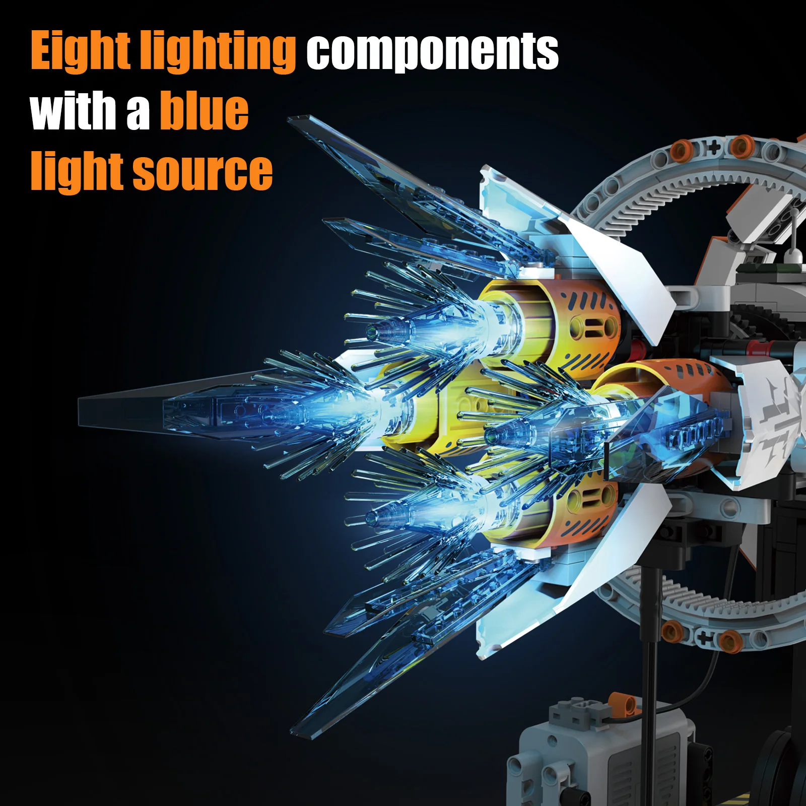 1583 + قطعة مكعبات بناء سفينة الفضاء الجديدة لتقوم بها بنفسك الإضاءة الإبداعية بطارية تعمل بالطاقة لعب الأطفال الكبار سطح المكتب الفني هدية مثالية