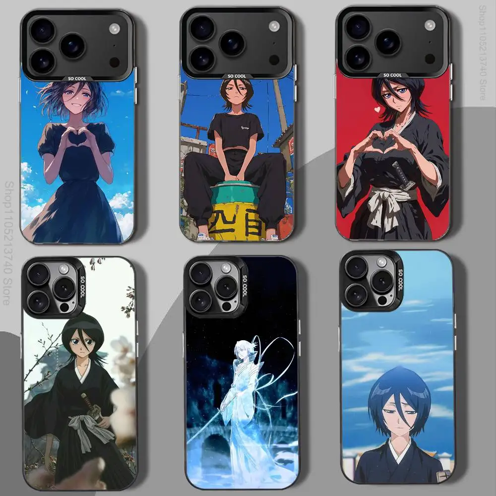 

R-Rukia cute Anime K-Kuchiki Phone Case For iPhone 12,16,11,14,13,17,15,E,Max,Plus,Air,Pro,Mini black Shockproof IMD Hard Cover