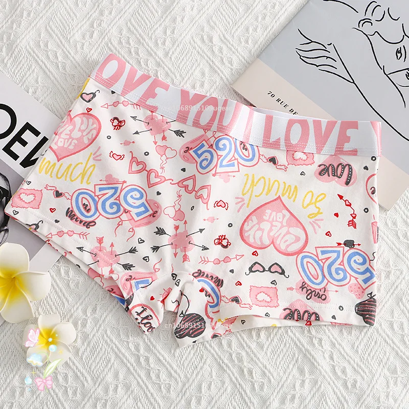 Cotton Women Panties Cartoon Shorts Sports Boxer Breathable Summer Sexy Underwear Mid-Waist Boyshort Female Student Pants - Image 5