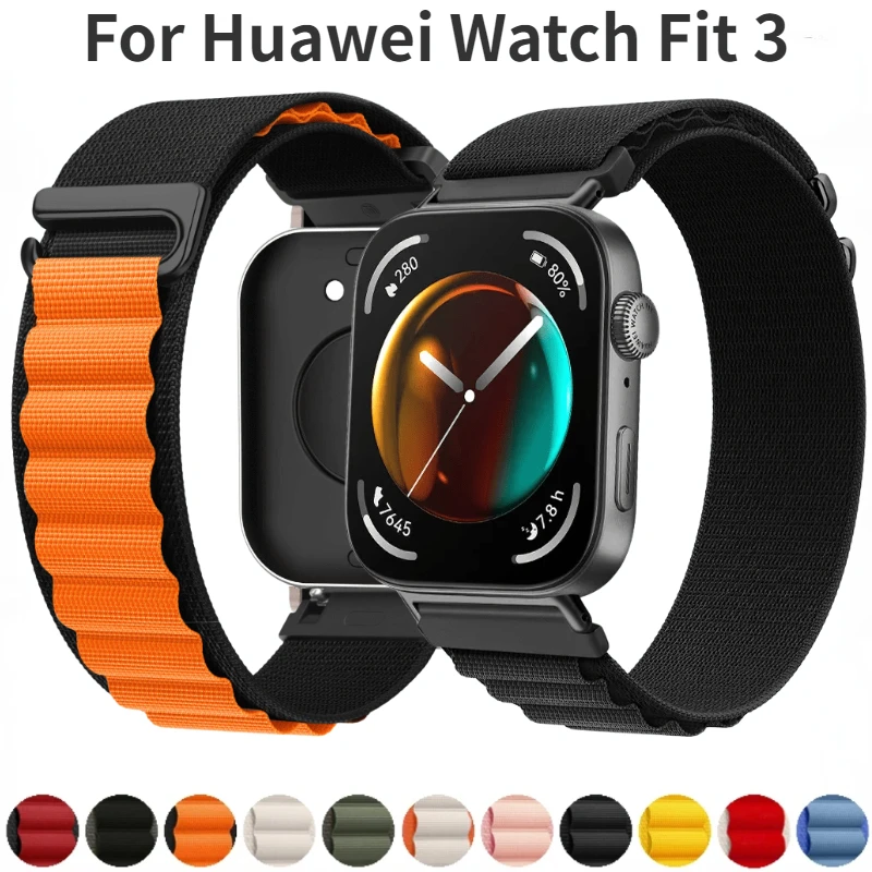 

Sports Nylon Strap For Huawei Watch Fit 4 3 Alpine Loop Watchband Bracelet Huawei Watch Fit 4 Pro Belt Replacement Accessories
