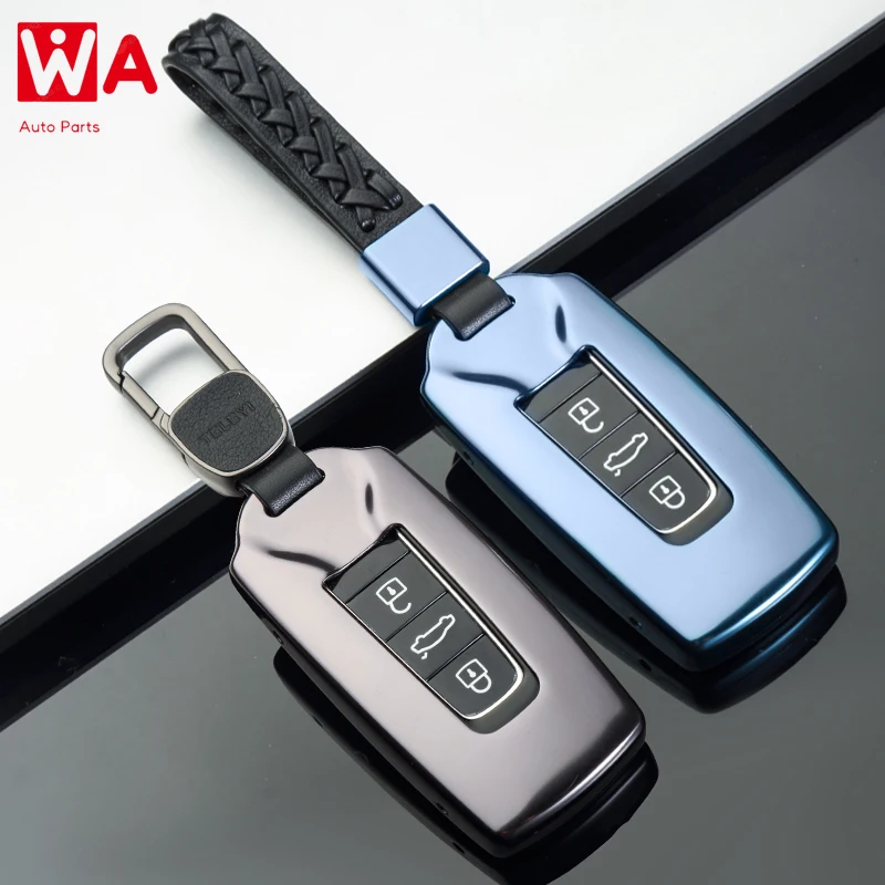 

Car Alunimnum Alloy Keychain Cover Shell Holder Case For Volkswagen Touareg 2018 2019 Fob Key Car-Styling