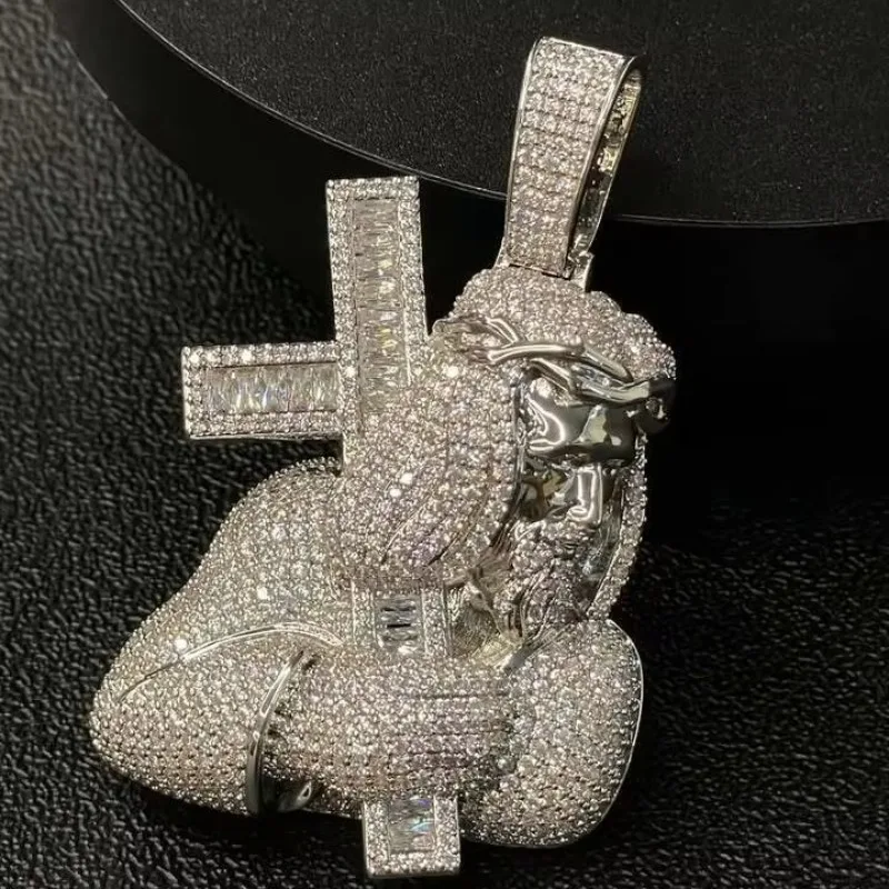 LYEE CYEE Iced-Out Hip-Hop Cross Pendant. Dripped in Sparkling Moissanite for Ultimate Bling. Your Neck, Your Stage. ✨ #LYEECYEE
