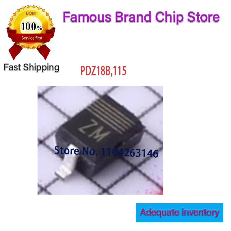 

100 шт. ZM новый и оригинальный PDZ18B PDZ18B, 115 SOD-323