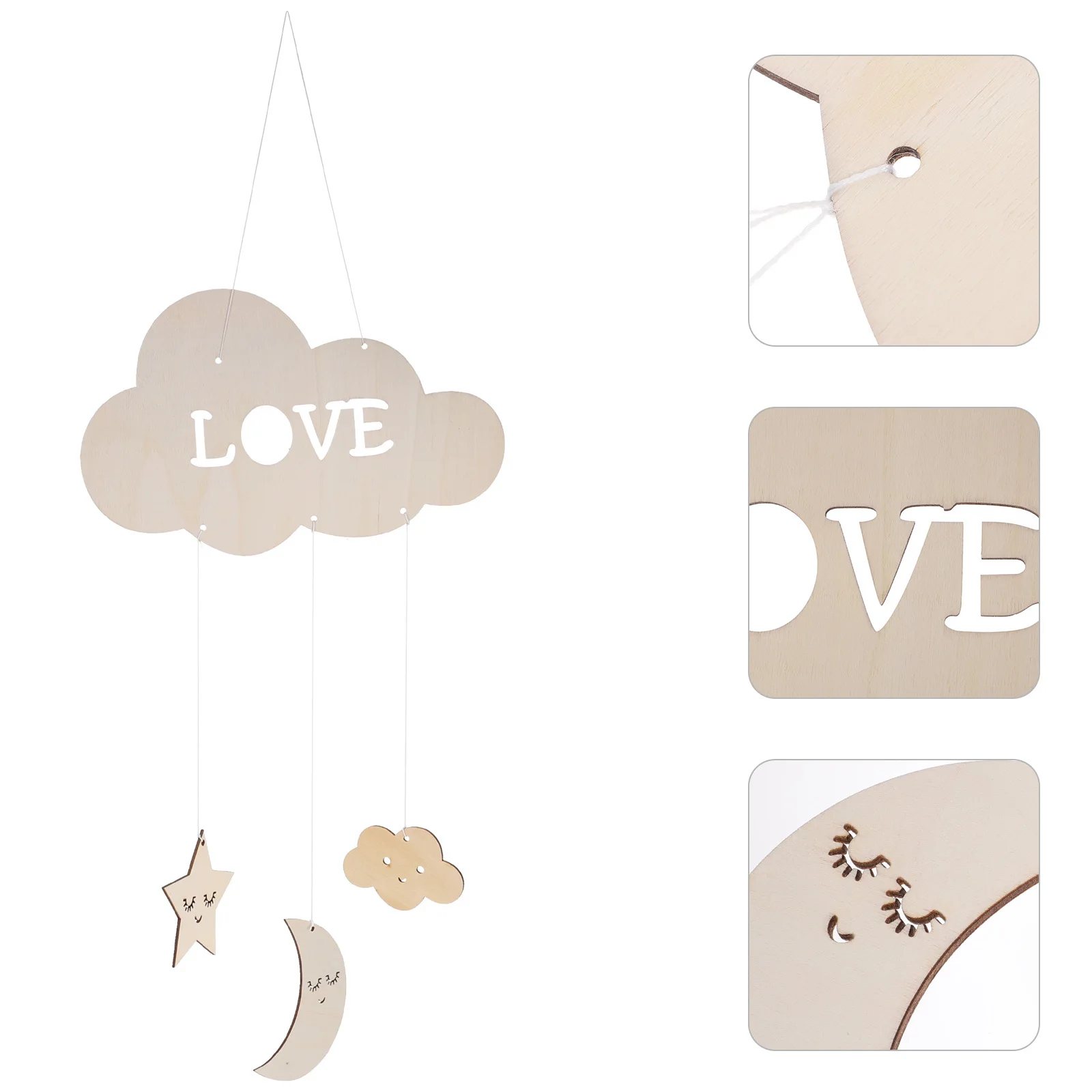 

Attractive Eyelash Moon Stars Cloud Shaped Hanging Ornaments Kids Room Decoration Nursery Playroom Home Decor