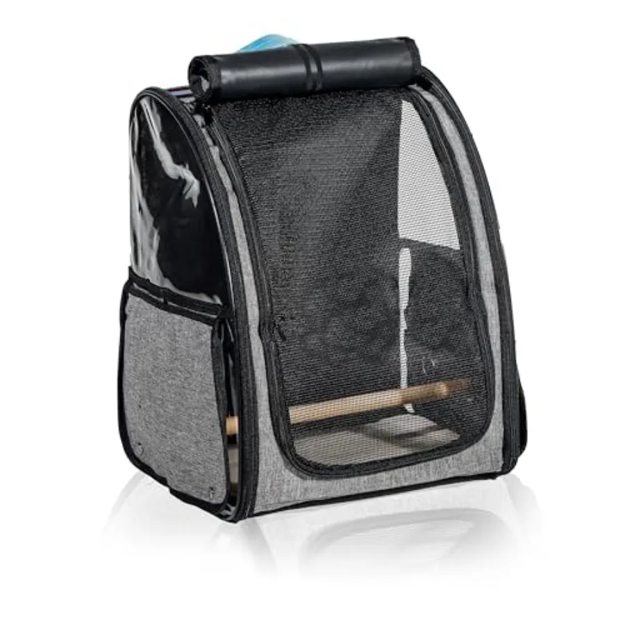 

Рюкзак-переноска для птиц, портативная клетка для путешествий, легкий рюкзак-переноска для птиц из нейлоновой ткани с прозрачной сеткой
