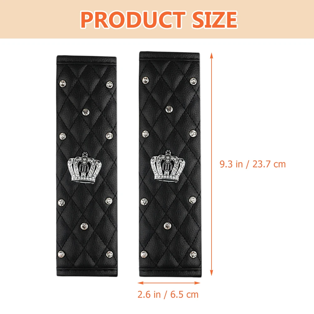 

2Pcs Premium Shoulder Cover Comfortable Neck Protector Shiny Rhinestone Design for Women Auto Interior Decor