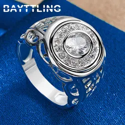 New Arrival 925 Sterling Silver Ring 7/8/9/10# Charm Round Zircon Ring For Men Women Fashion Wedding Gifts Jewelry Accessories