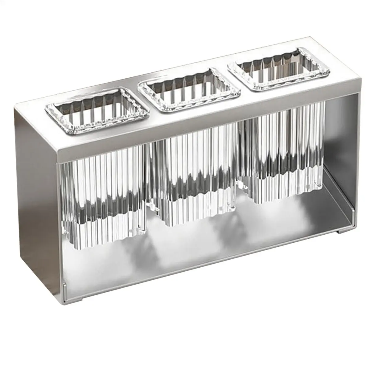 A95G Countertop Cutlery Drying Holder Cutlery Drainer Tableware Holder Box Tabletop Separated Fork Chopstick Storage Grey
