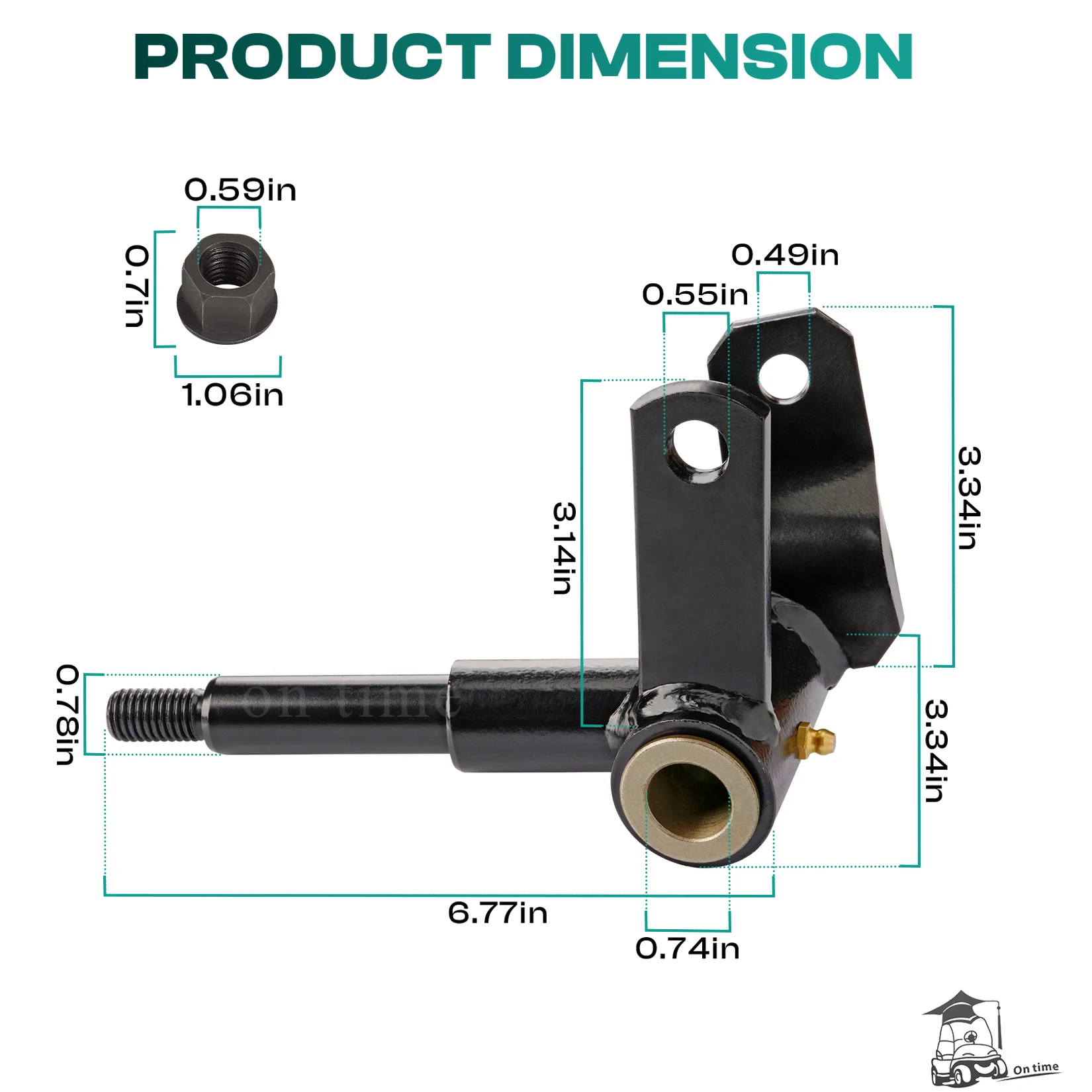 Passenger Side Spindle Assembly for Club Car Precedent Golf Cart 2004 -Up OEM#1022878-01 102287801 1036387-02 103638702