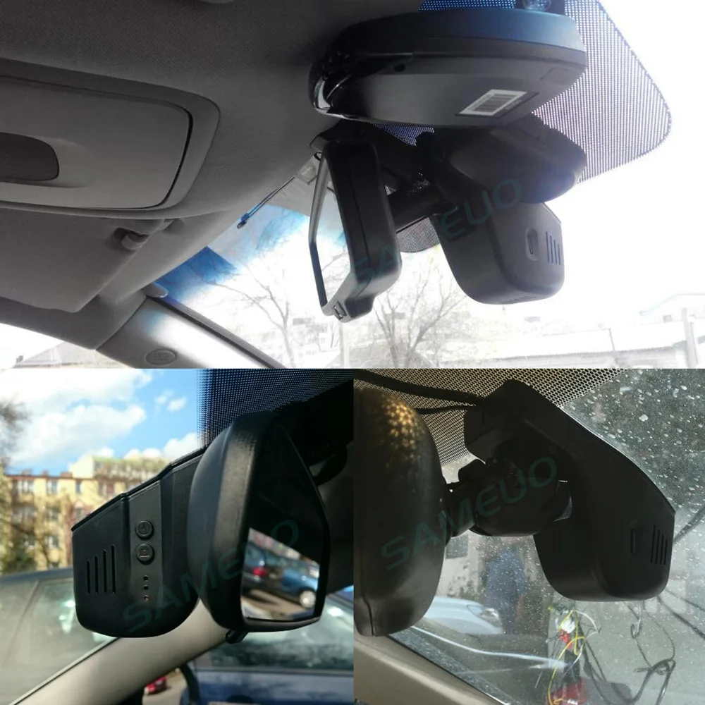 Sameuo Hidden Car Dvr Dash cam Front and Rear Camera HD 1440P 1080P loop APP control record the driving process