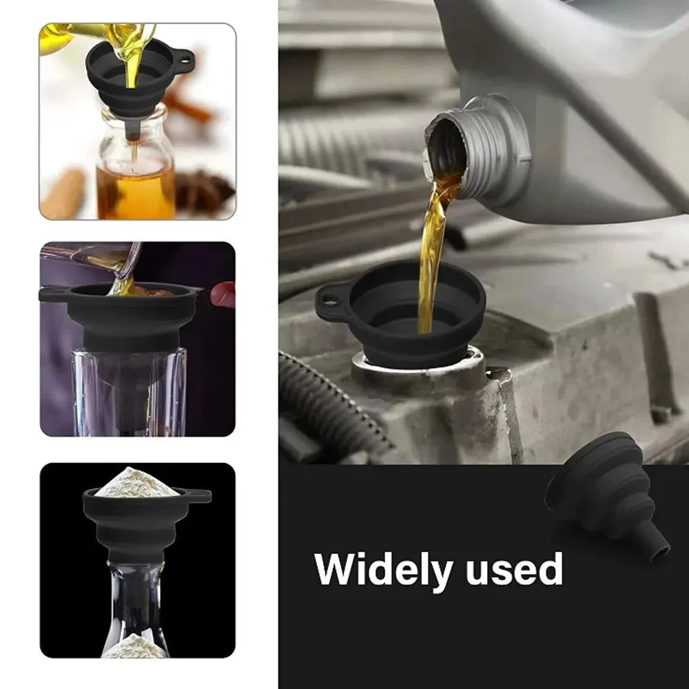 Engine Funnel Car Universal Silicone Liquid Funnel Washer Fluid Change Foldable Portable Auto Engine Oil Petrol Change Funnel