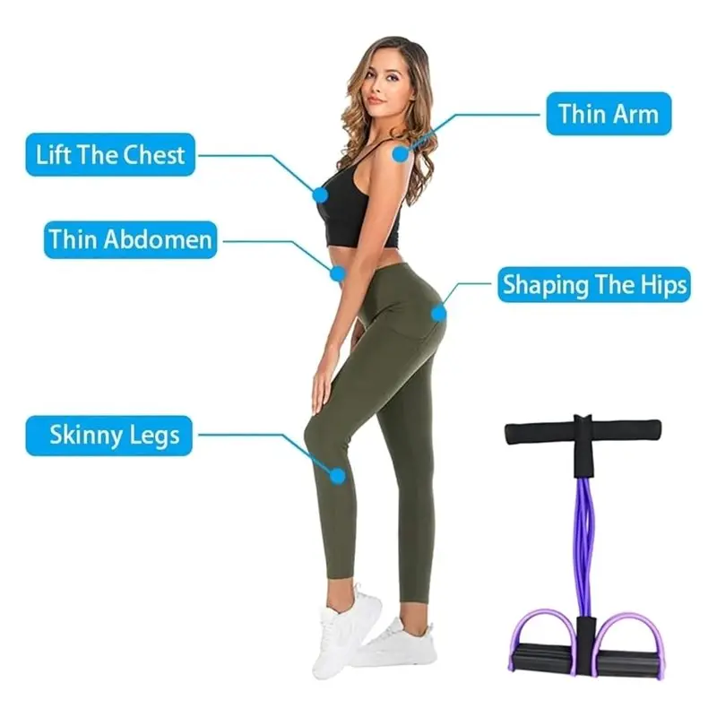Resistance Band Set-6-Tubes With Ankle Straps& Handles-21 Levels For Strength Training For Ab Workouts Eco-Friendly