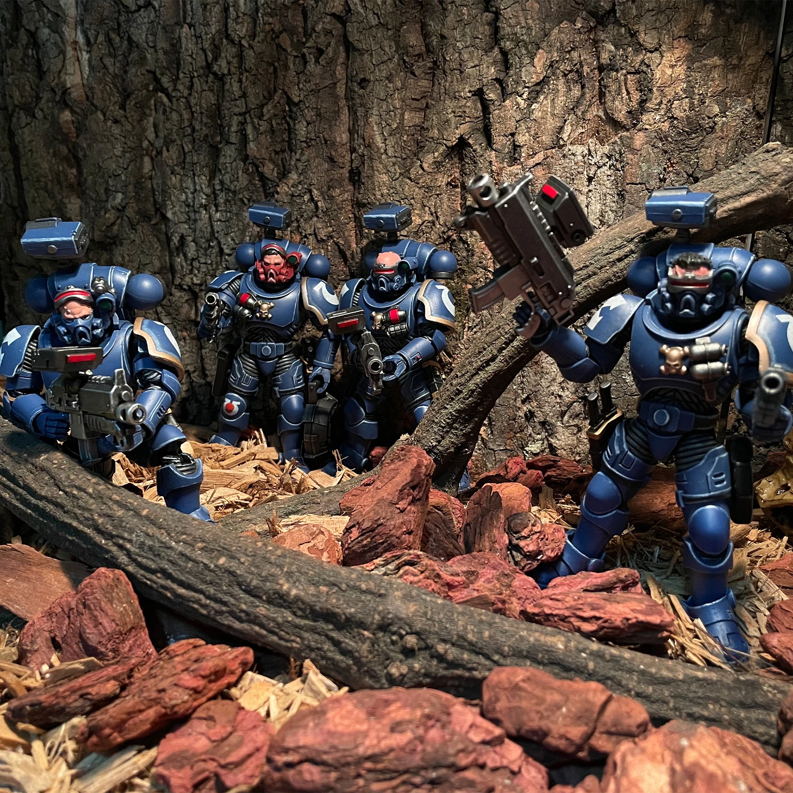 조이 토이 1/18 Warhammer 40k Darktide Ultramarines Incursors 게임 차고 키트 액션 피규어 모델 키트 군인 장난감 할로윈 선물