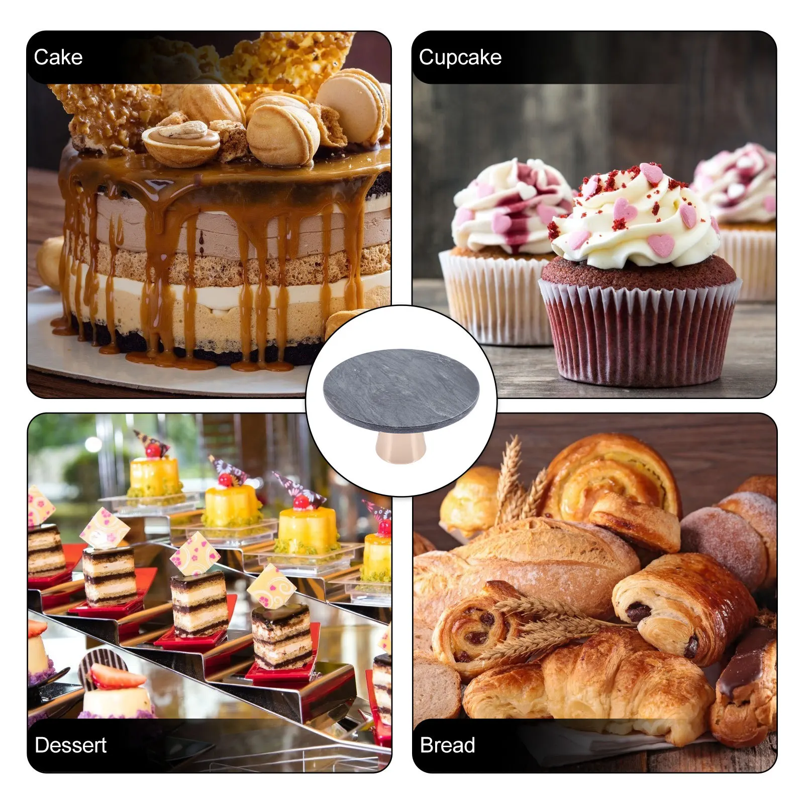 

Мраморная подставка для торта, поднос для кексов, популярность для десерта, металлический держатель, розничная пьедестал