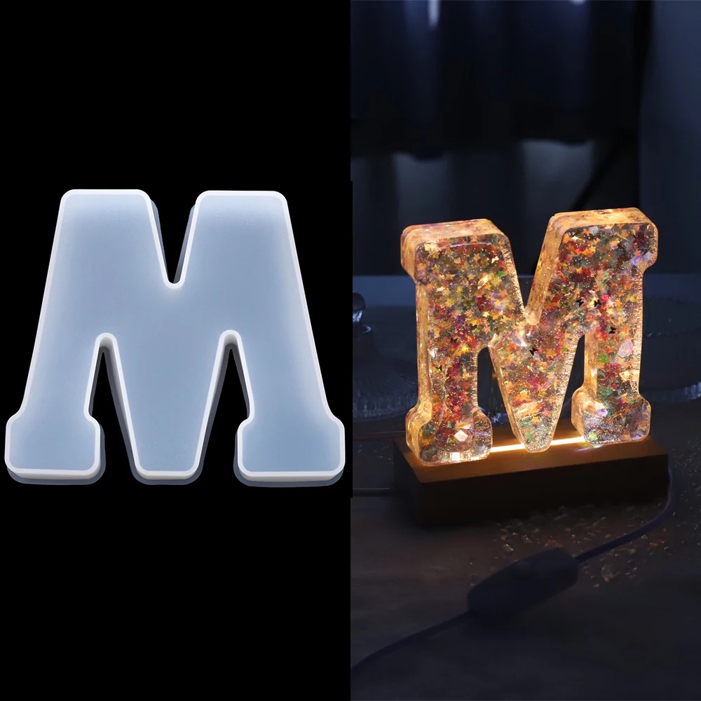 3Sizes A to Z Letter Silicone Molds Alphabet Epoxy Resin Mold for DIY Resin Craft Birthday Party Wedding Home Decoration