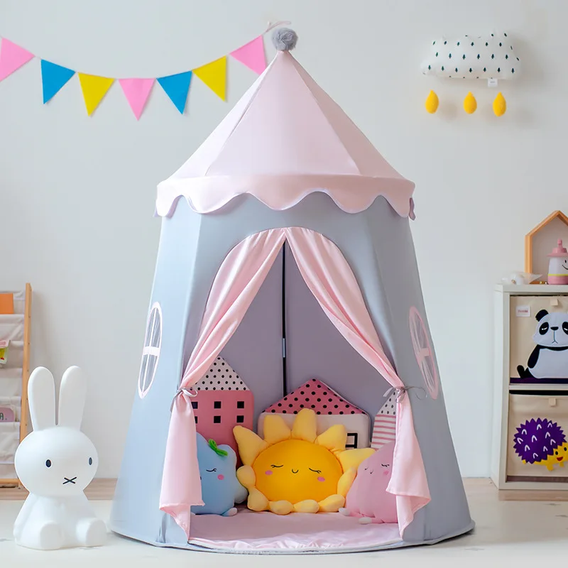 Toys for Children Indoor Pink Play House, Mongolian Yurt Pretend Play Kids Play Tent Game, Girl Foldable Princess Castle Toy