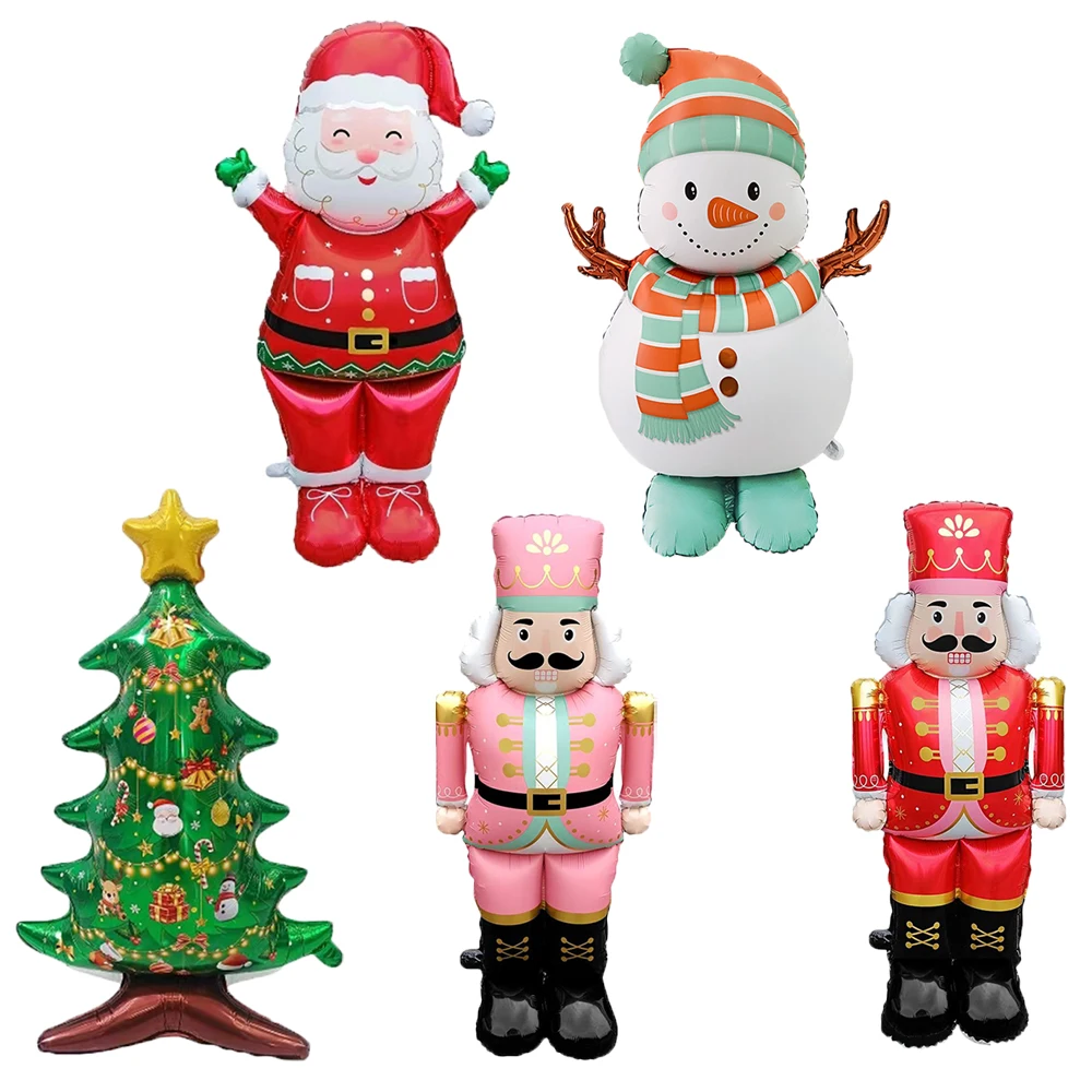 1pc Große Weihnachten Stehende Folienballons Weihnachtsbaum Santa Claus Schneemann Nussknacker Weihnachten Folienballon Neujahr Ballon