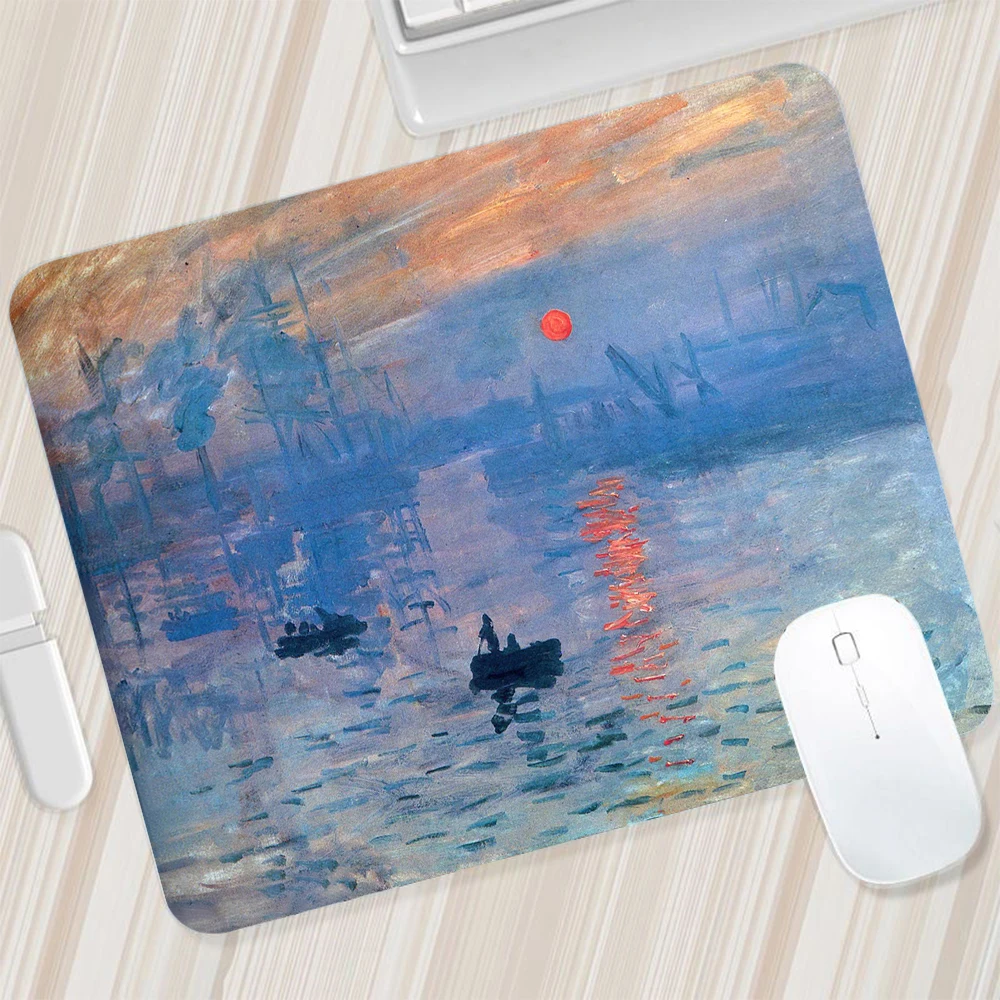 Claude Monet Art Small Mouse Pad Gaming Mousepad PC Gamer Mouse Mat Computer Office Pad tastiera Mat Desk Pad Laptop Mausepad