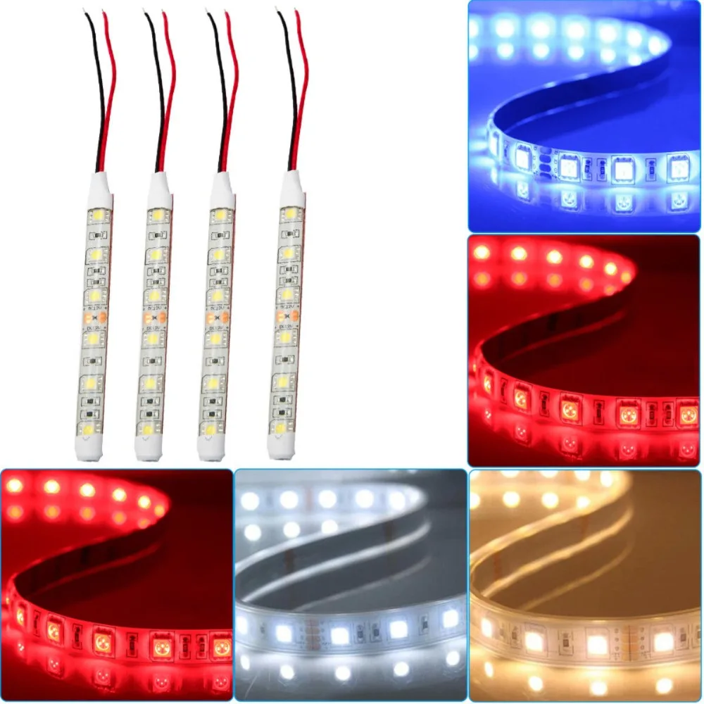 Waterproof 12V LED Car Caravan Strip Light 5050 RGB Blue Red Green Warm White Diode Tape LED Lamp Home Holiday Decoration 30cm